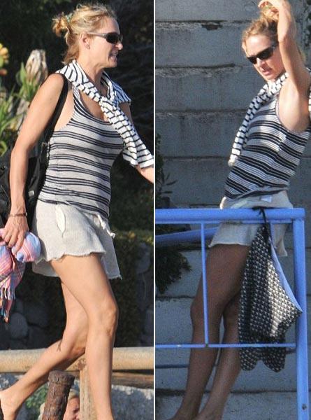 Беременная Ума Турман показала живот