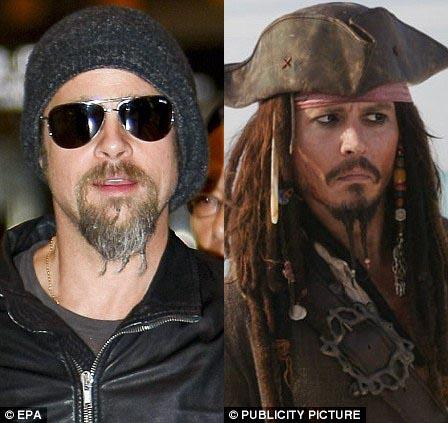 Брэд Питт заплёл бороду в косички