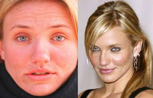 Шокирующие фотографии  знаменитостей без макияжа