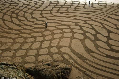Американец создаёт инопланетные картины на песке