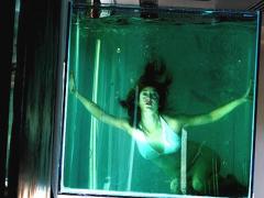 Выставка в Лондоне: девушка в аквариуме
