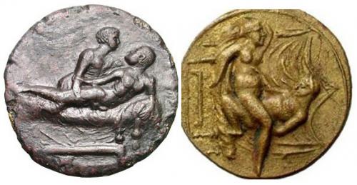 Найдены древнеримские эротические монеты