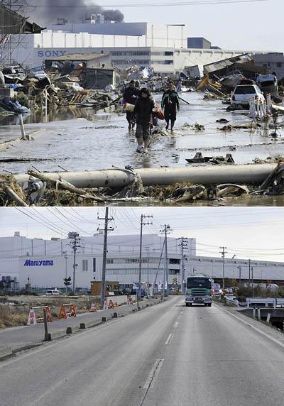 Как Япония восстановилась после землетрясения — снимки до и после
