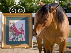 Конь-художник выставляется в галерее Италии