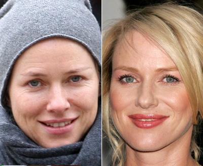 Звезды Голливуда с макияжем и без. Часть 3