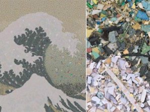 Художник создаёт картины из мусора