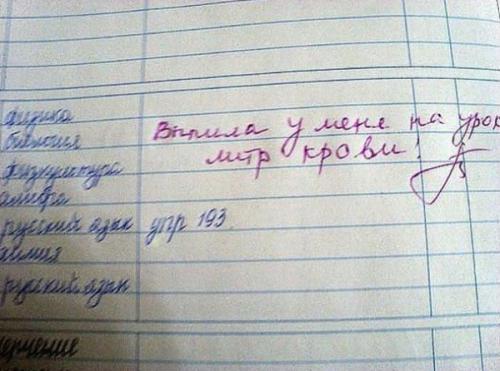Самые необычные записи учителей в дневниках