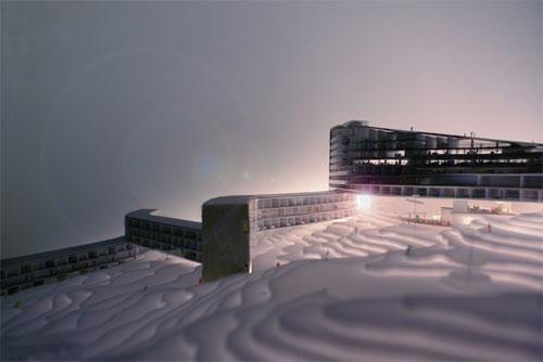 Норвежский отель прогнётся для лыжников «зигзагом»