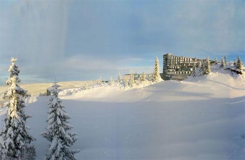 Норвежский отель прогнётся для лыжников «зигзагом»