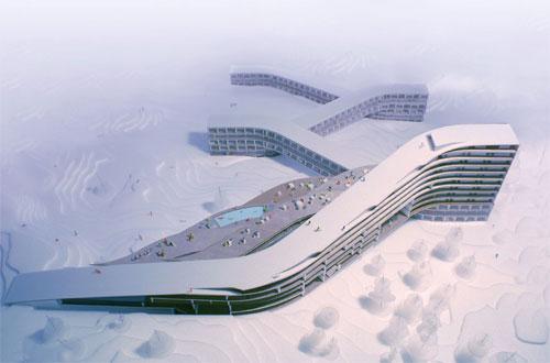 Норвежский отель прогнётся для лыжников «зигзагом»