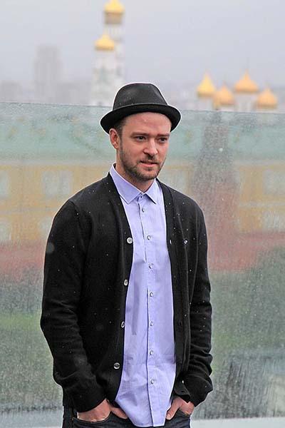 Джастин Тимберлейк попал в Москве под дождь