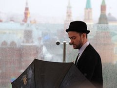 Джастин Тимберлейк попал в Москве под дождь
