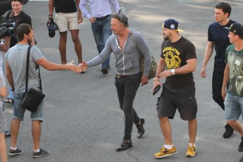 Микки Рурк в Москве дал мастер-класс по боксу