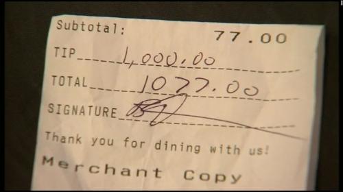 Самые большие чаевые, оставленные знаменитостями