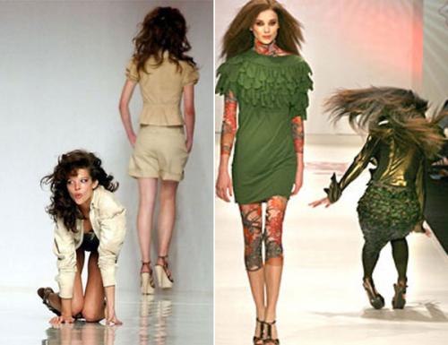 Самые курьёзные падения топ-моделей на подиуме