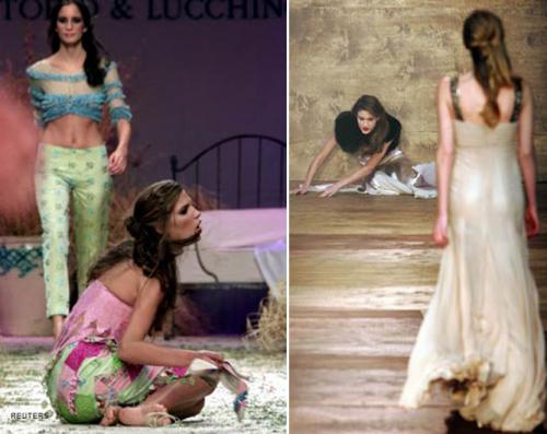 Самые курьёзные падения топ-моделей на подиуме