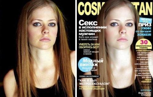 Знаменитости до и после фотошопа