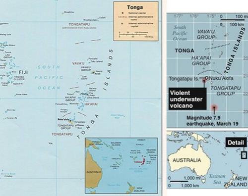 На Тонга извергся подводный вулкан