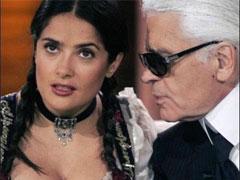 Карл Лагерфельд загляделся на прелести Сальмы Хайек