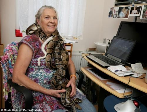Бабушка проживает в доме с  45 змеями