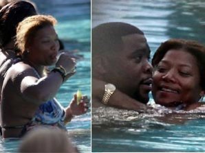 Черная королева хип-хопа балуется текилой в бассейне