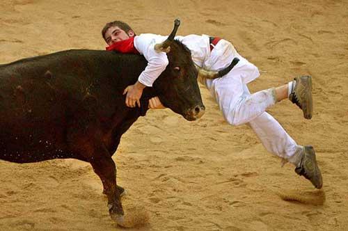 Испанская коррида: быки калечат людей