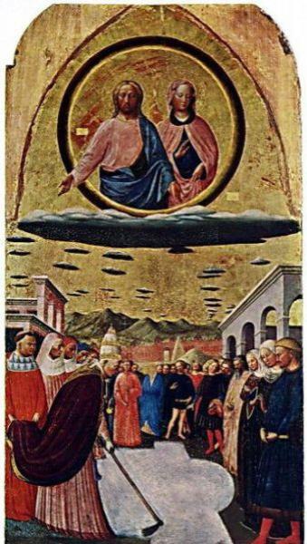 Неопознанные летающие объекты на старых фресках и картинах