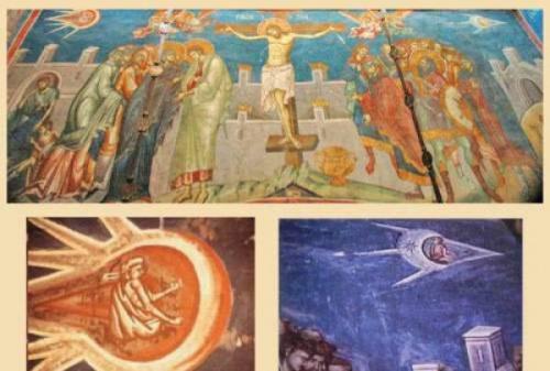 Неопознанные летающие объекты на старых фресках и картинах