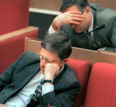 Засыпающие депутаты на очередном заседании Государственной Думы, 2000 год