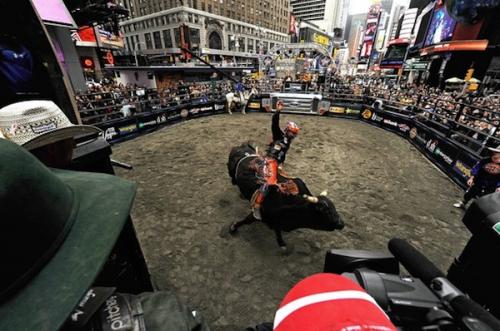 В центре Нью-Йорка устроили родео