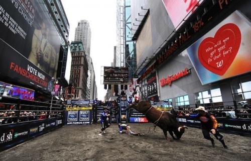 В центре Нью-Йорка устроили родео