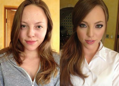 Фотографии знаменитых моделей до и после макияжа