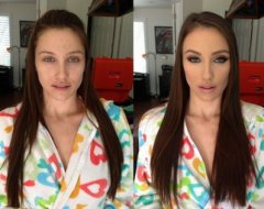 Фотографии знаменитых моделей до и после макияжа