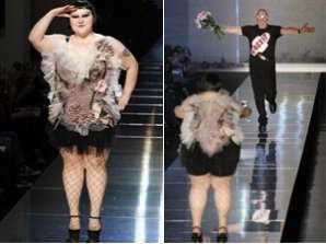 Жан Поль Готье вывел на подиум толстую рокершу