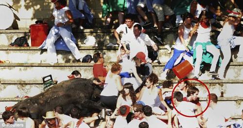 Бык растоптал  зрителей шоу