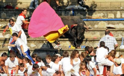 Бык растоптал  зрителей шоу