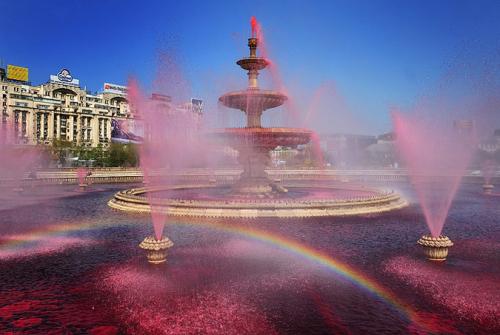 В Бухаресте забил кровавый фонтан