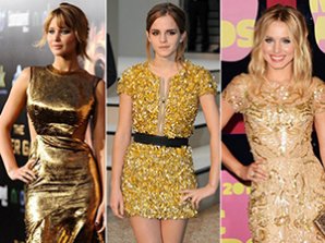 Звездный гардероб: золотые платья знаменитостей