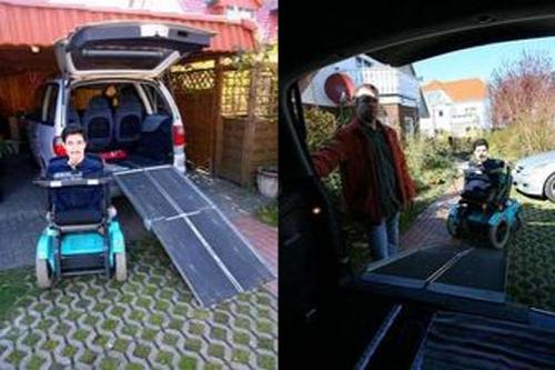 Немец без рук и ног управляется с компьютером, синтезатором и машиной