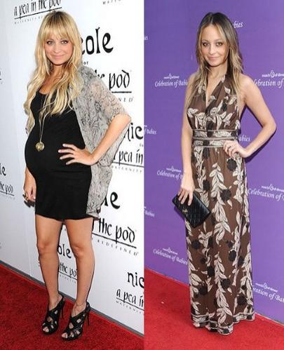 Формы знаменитостей до и после родов