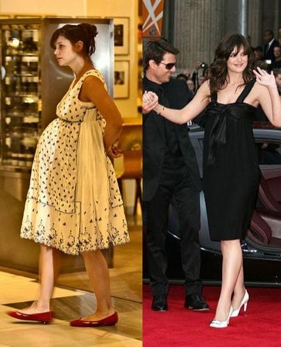 Формы знаменитостей до и после родов