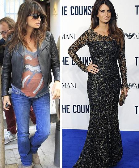 Формы знаменитостей до и после родов