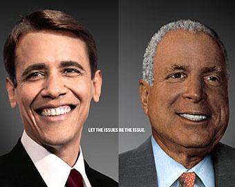 Рекламщики показали жителям Нью-Йорка белого Обаму и черного Маккейна