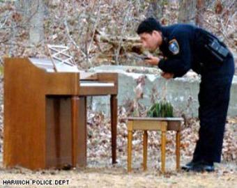 В Массачусетсе полиция обнаружила в лесу настроенное пианино