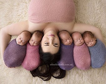 Фотосессия новорожденных пятерняшек покорила Facebook