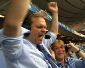 Исландский комментатор в матче против Англии снова сорвал голос