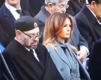 Король Марокко уснул во время речи Макрона в Париже