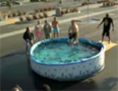 Прыжок через бассейн со змеями