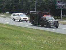 Кортеж Обамы в Москве