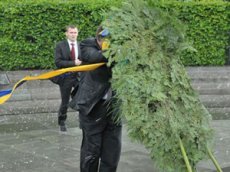 У памятника Неизвестному солдату на Януковича упал венок